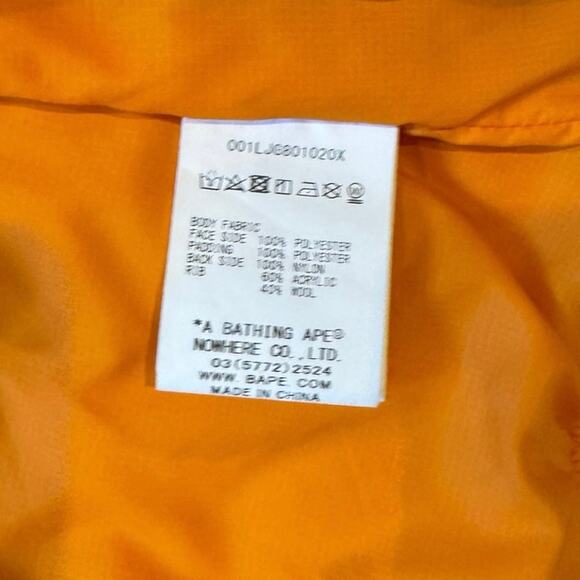 BAPE Sta Quilting Bomber Jacket – FW20, Olivedrab Orange, XL - Picture 5 of 12